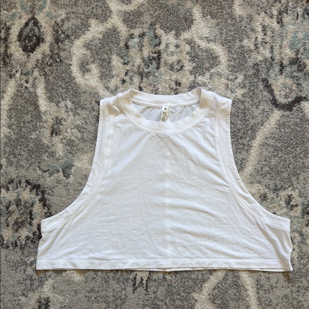 Lululemon White Cropped Tank